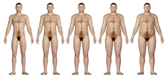 Thin to obese men